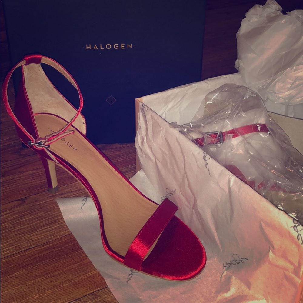 Halogen Red Satin Heels Size 8